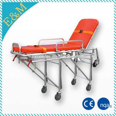 ambulance stretcher medical bed with ABS side rails hospital bed with wheels